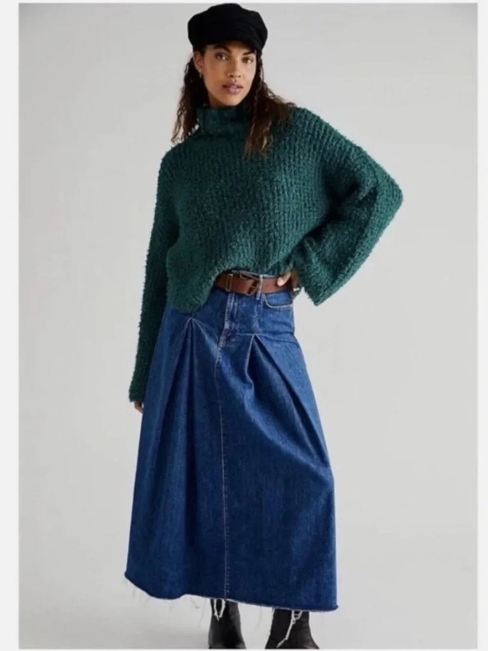 Free People Canyon Fuzzy Pullover Sweater In Green